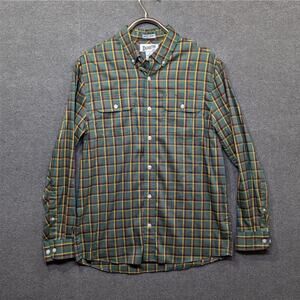 Duluth Trading Untucked Shirt Mens Medium Button Down Plaid Non Iron Casual